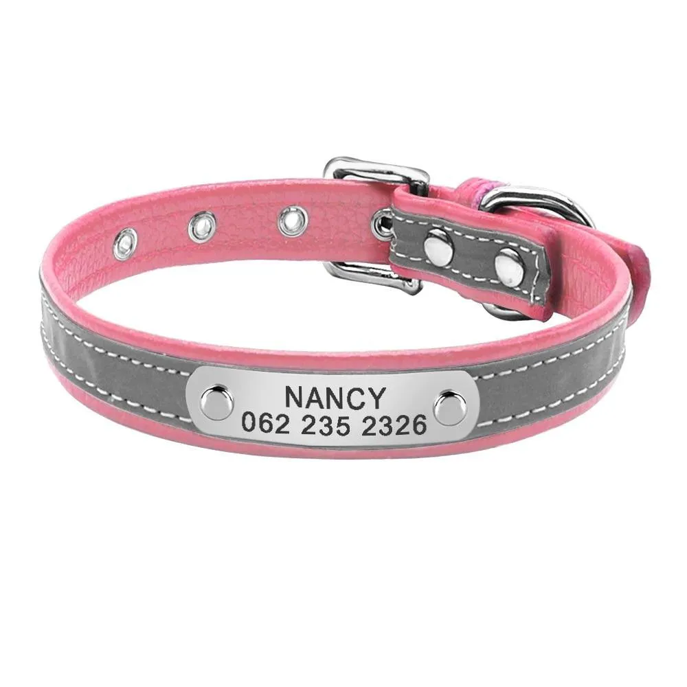 Leather Nameplate Cat Collar