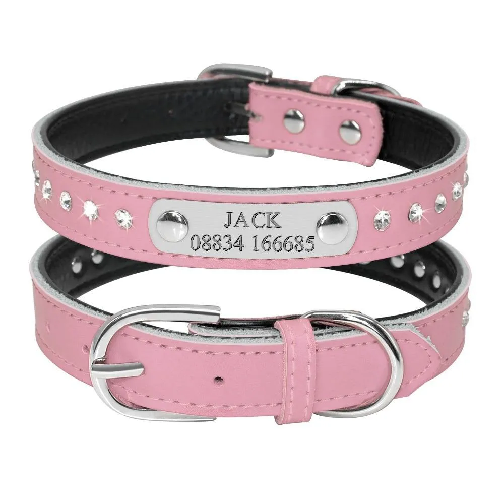 Leather Nameplate Cat Collar