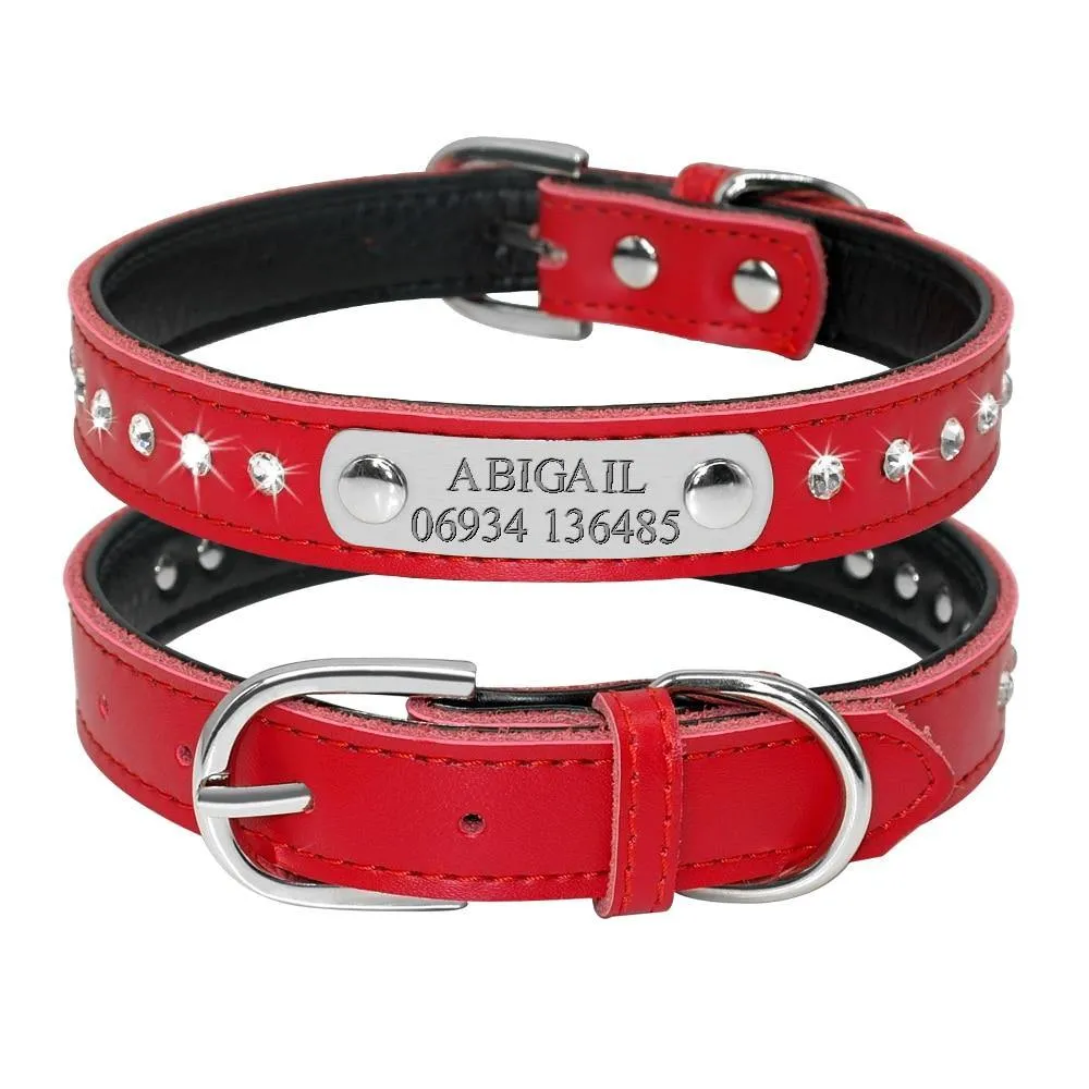 Leather Nameplate Cat Collar