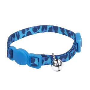 Li'l Pals 5/16" Adjustable Breakaway Kitten Collar - Blue Leopard