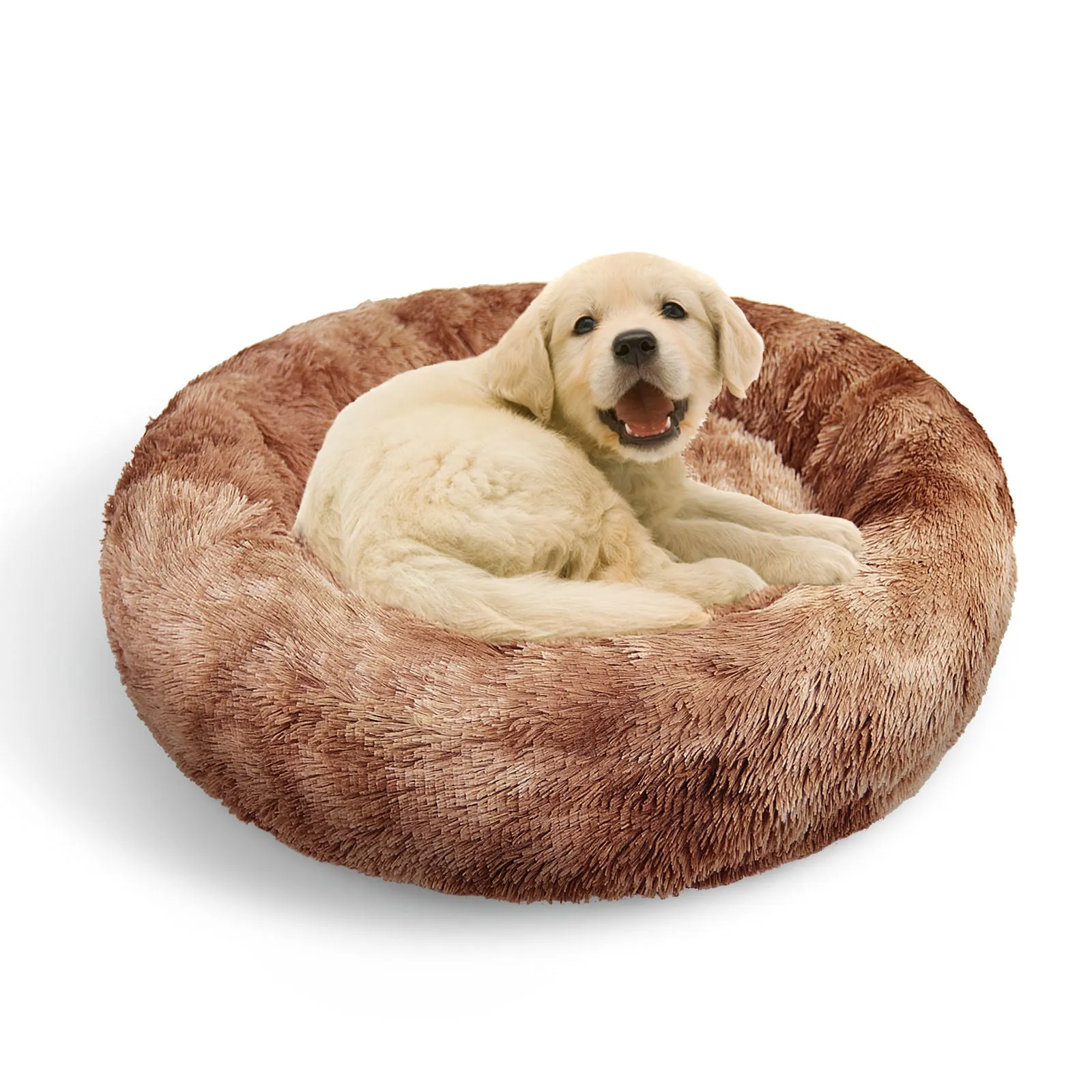 Luxurious Calming Pet Bed, XL Round Soft Plush, 120cm, Pawfriends