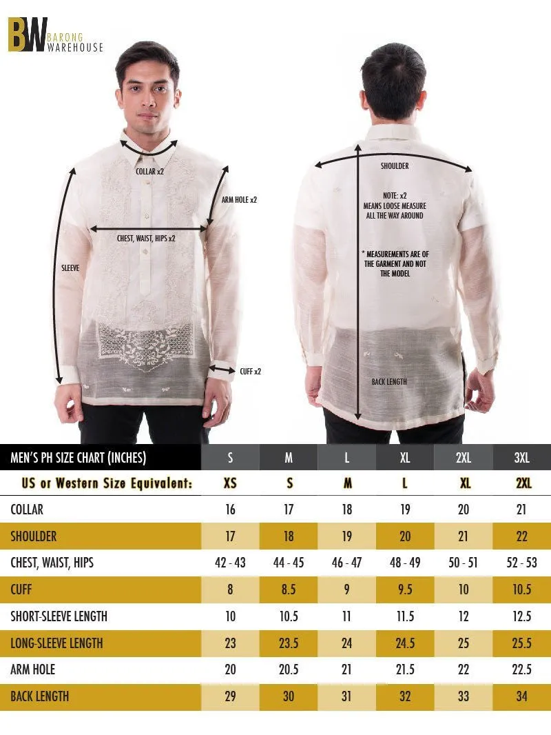 MO13 - Organza Barong Tagalog Yellow