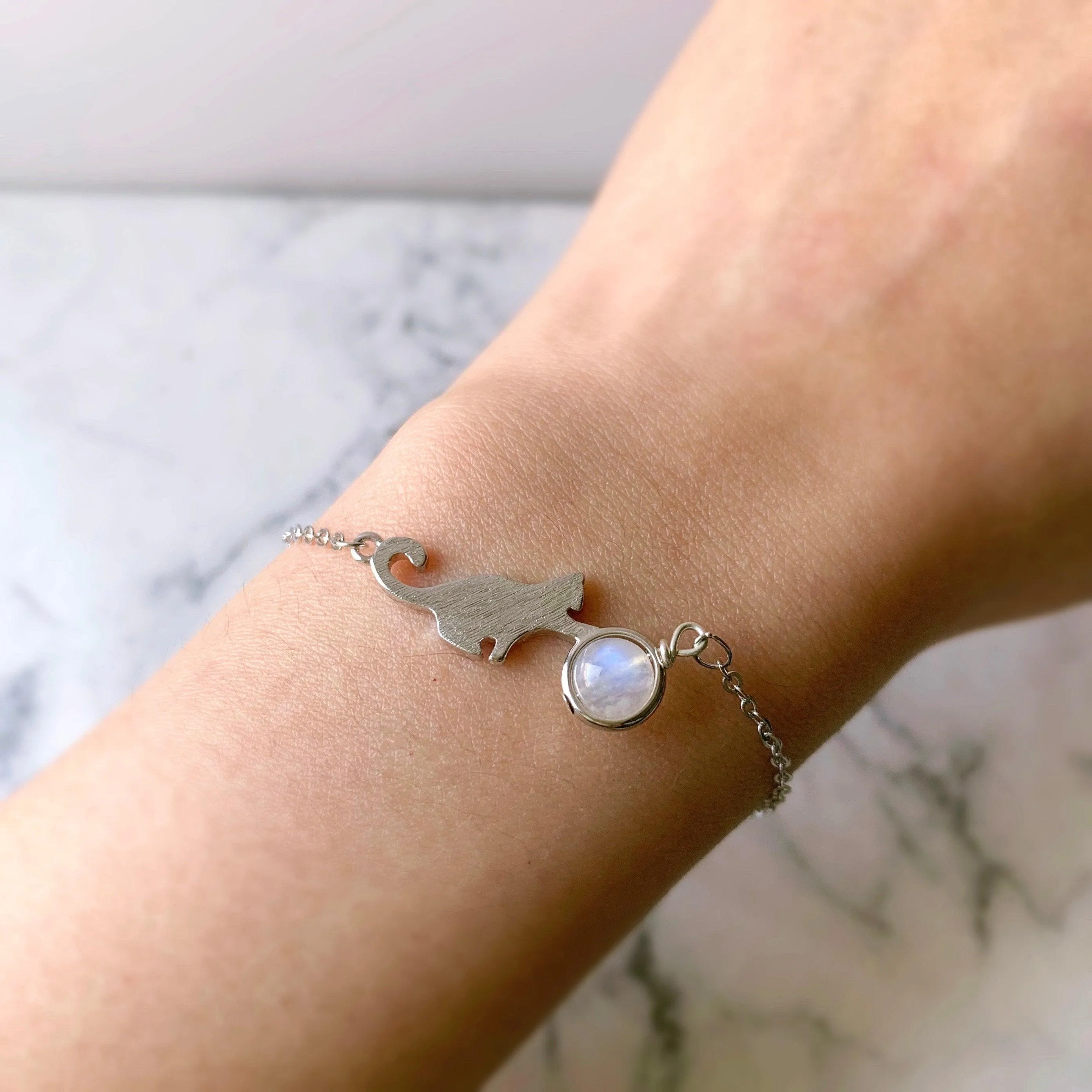 Moonstone Cute Cat Bracelet