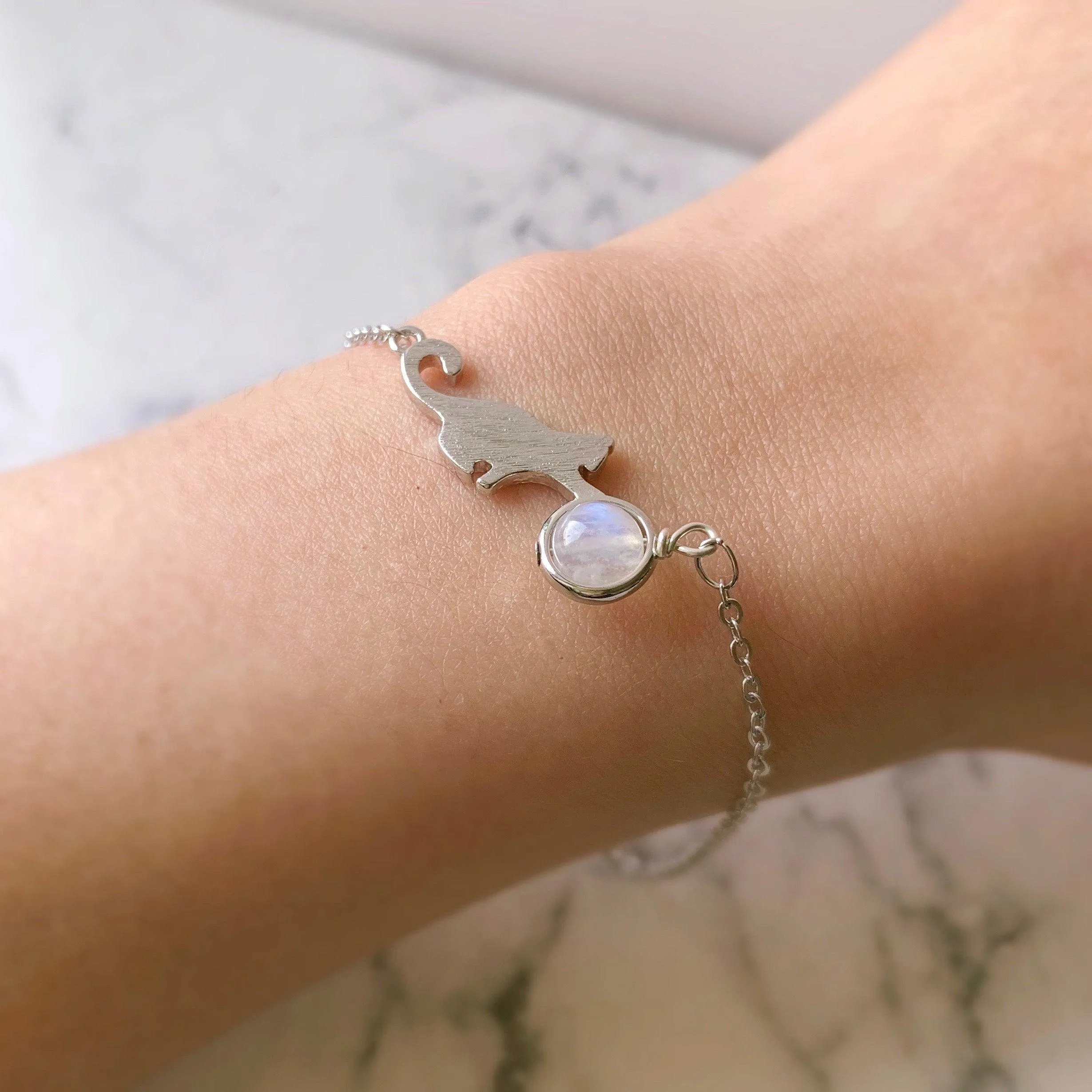 Moonstone Cute Cat Bracelet