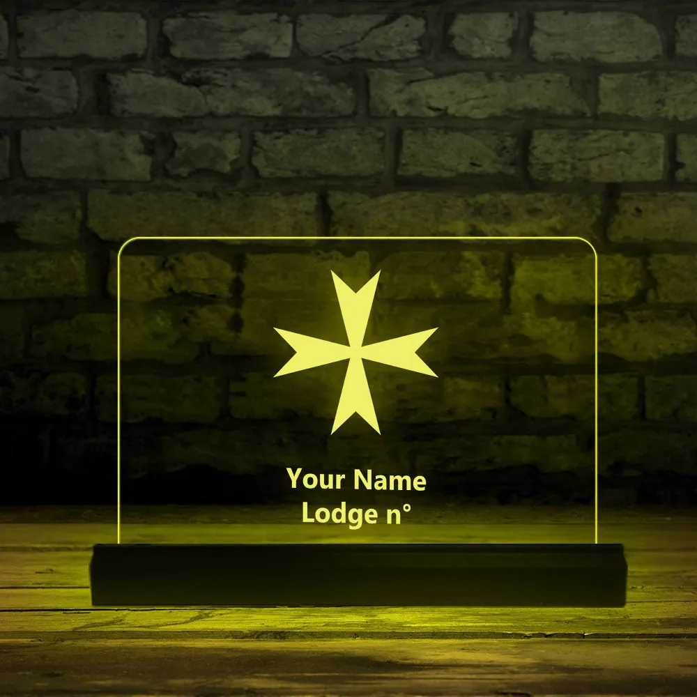 Order Of Malta Commandery LED Sign - 3D Glowing light