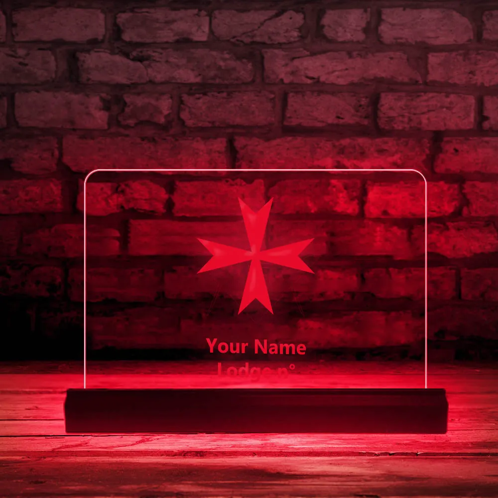 Order Of Malta Commandery LED Sign - 3D Glowing light