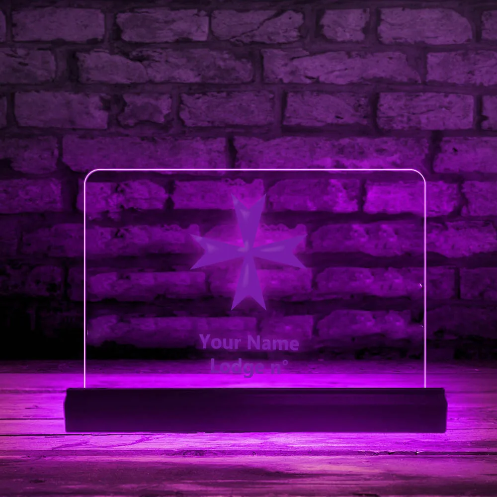 Order Of Malta Commandery LED Sign - 3D Glowing light