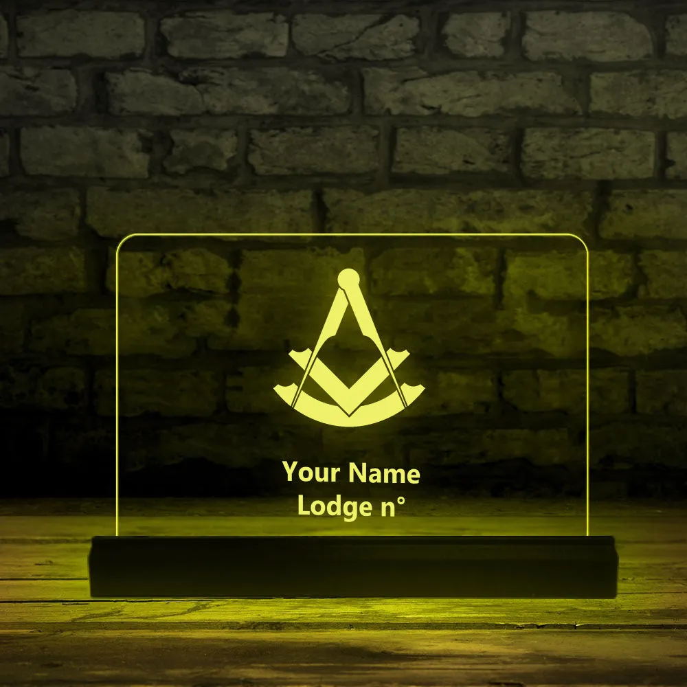 Past Master Blue Lodge LED Sign - 3D Glowing light