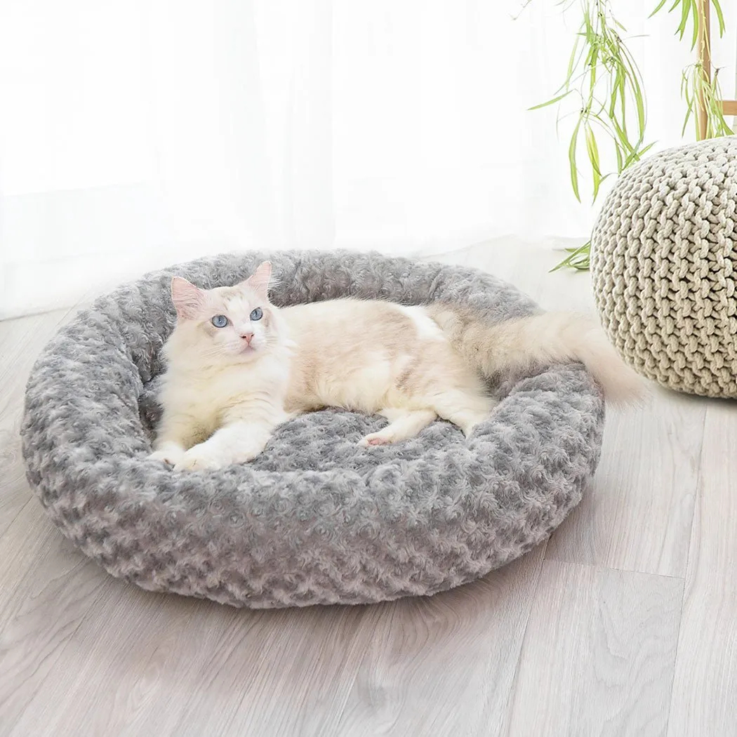 Pet Bed Dog Cat Nest Calming Donut Mat Soft Plush Kennel Cave Deep Sleeping M