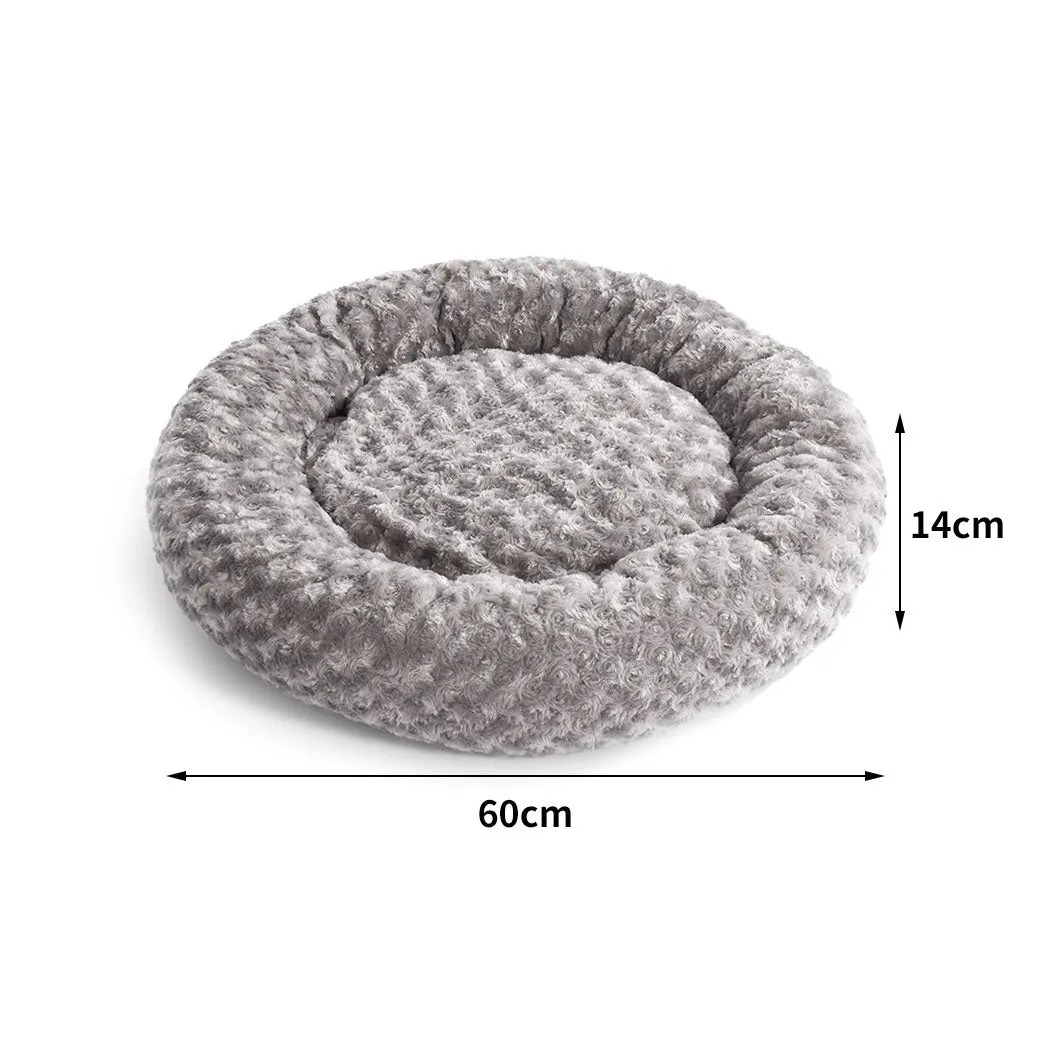 Pet Bed Dog Cat Nest Calming Donut Mat Soft Plush Kennel Cave Deep Sleeping M