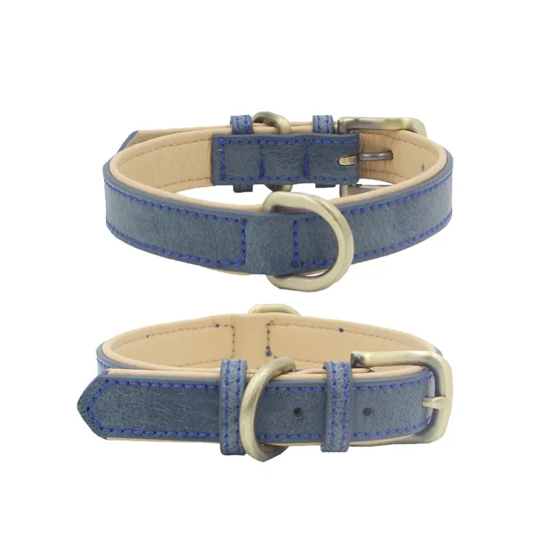 PetAffairs Timberwolf Leather Small Dog Collar