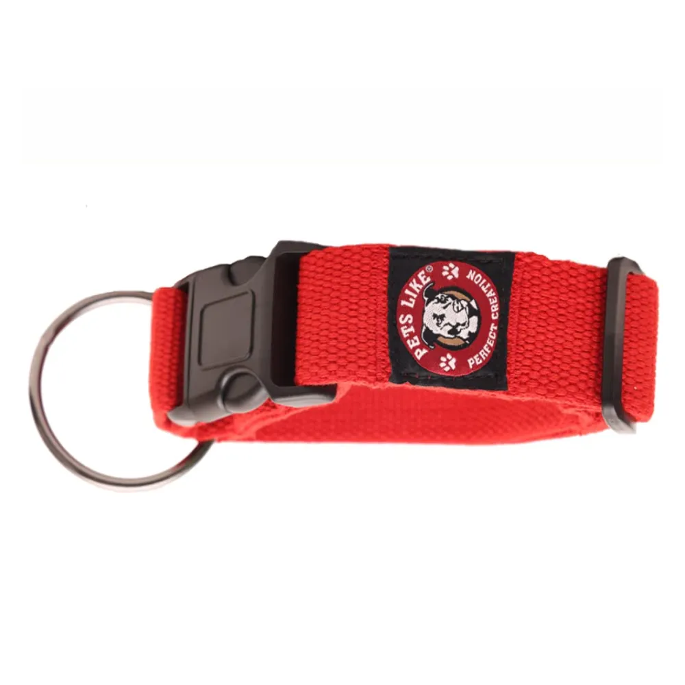 Pets Like Spun Polyester Clip Collar for Dogs (Red)