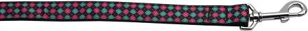 Pink and Blue Plaid 1 inch wide 6ft long Leash