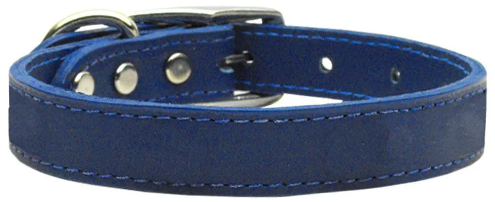 Plain Leather Collars Blue 12