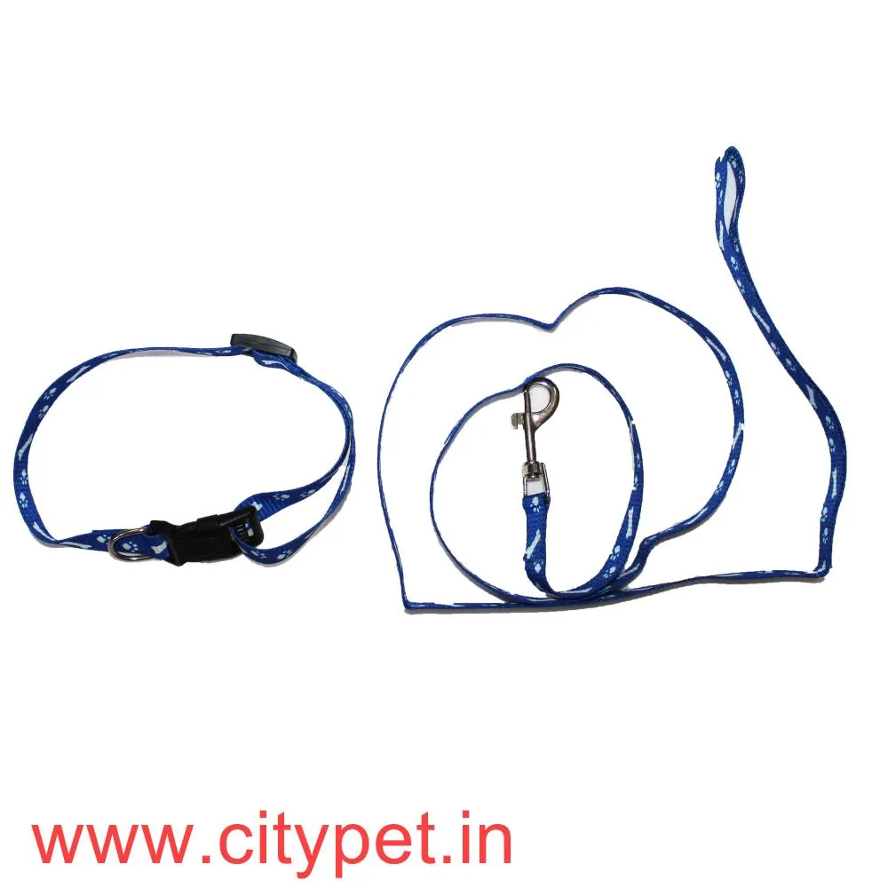 Printed Nylon Leash with adjustable Collar Set (width .5 inch) Small 4