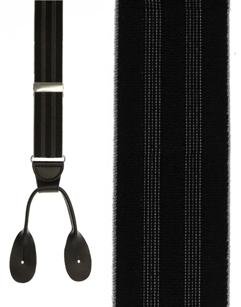 "Black Shadow Stripe" Suspenders