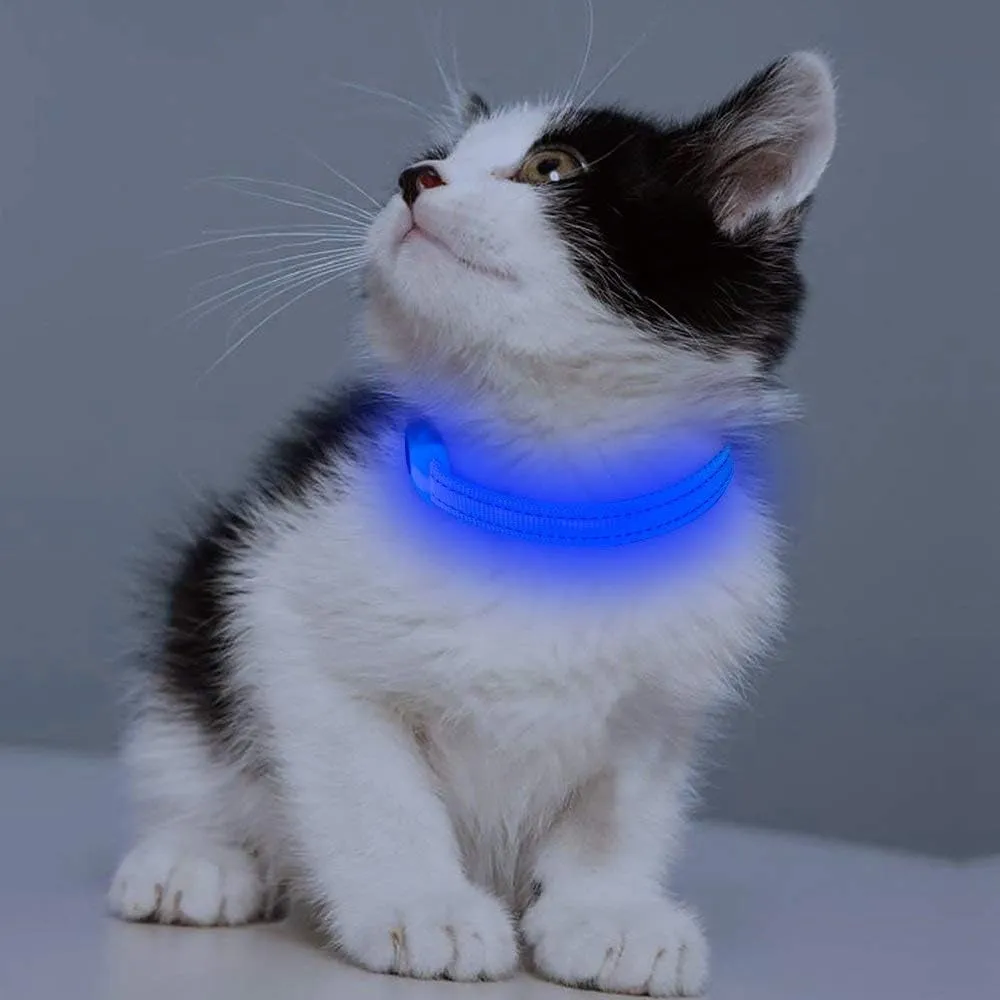 "GlowPup™: Illuminate & Protect - Rechargeable LED Light Collar for Small Pets (XS, Royal Blue)"