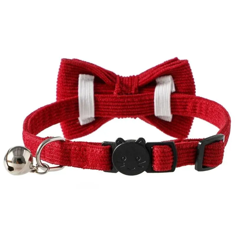 Red Bow Tie Cat Collar with Bell