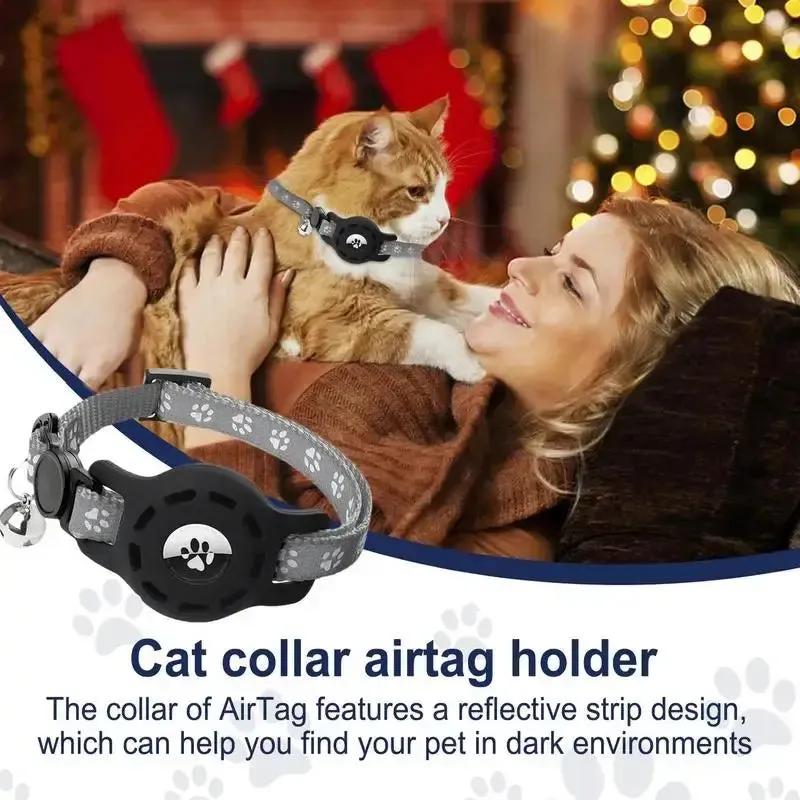 Reflective Cat Collar with Locator & Safety Buckle