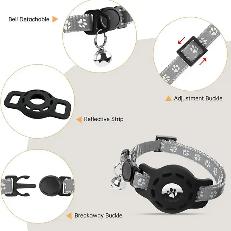 Reflective Cat Collar with Locator & Safety Buckle