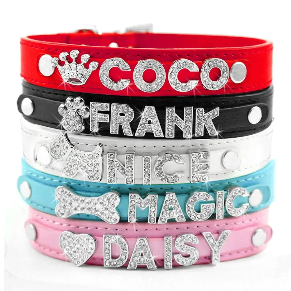 Rhinestone Dog Collars- Personalized Fashion Dog Collars for Pugs, French Bulldogs, Chihuahuas, Yorkshire Pets