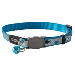 Rogz ReflectoCat Safeloc Extra Small Cat Collar Blue Fish