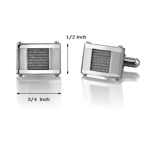 Stainless Steel Cable Design Cufflinks