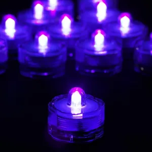 Submersible LED Waterproof Light RGB for Vase Wedding Party Fish Tank - Purple-12pcs