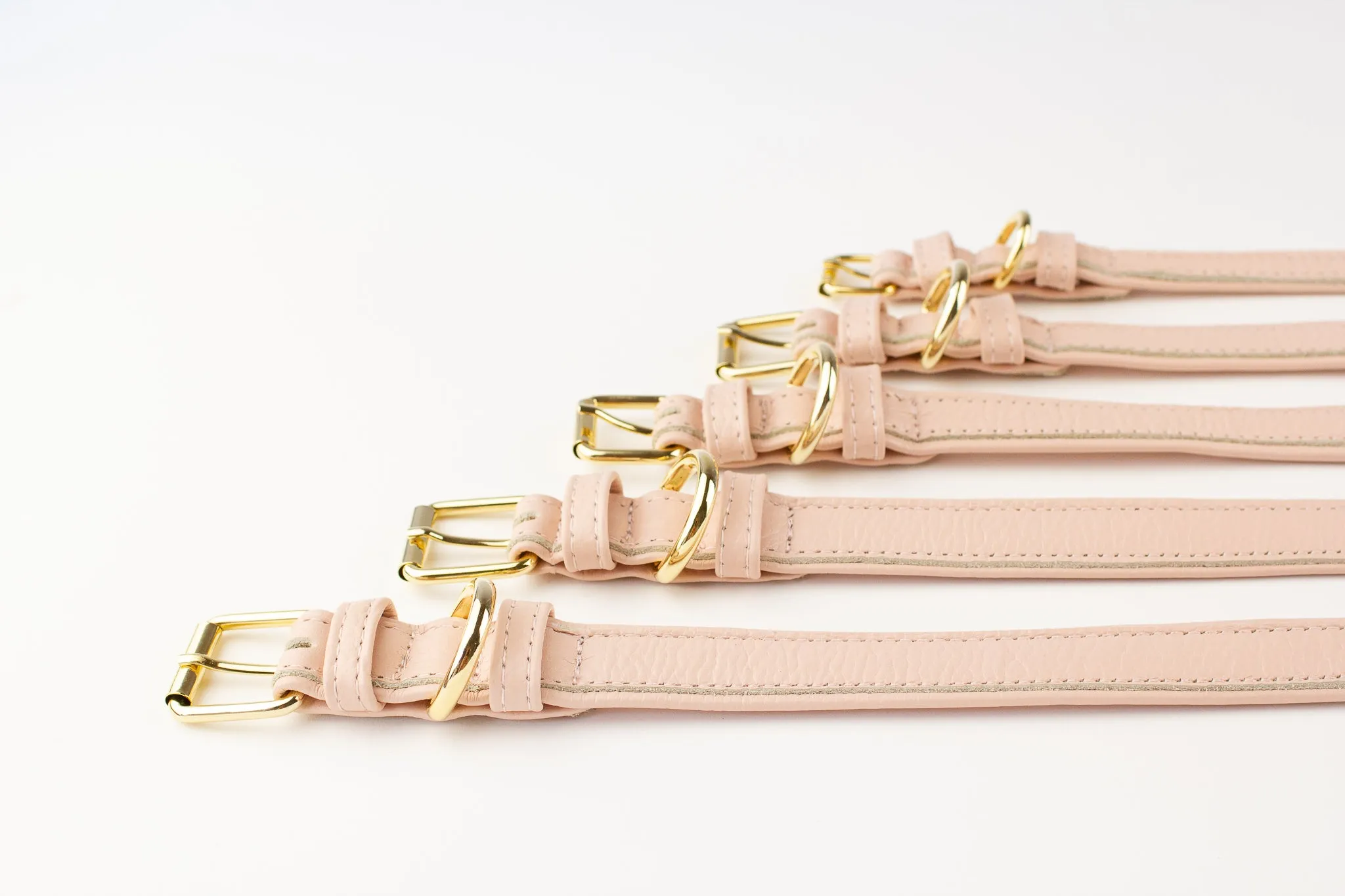 Willow Walks leather collar in two tone pink and yellow