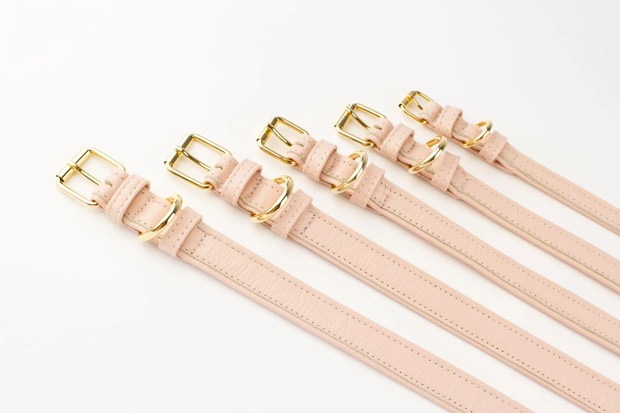 Willow Walks leather collar in two tone pink and yellow